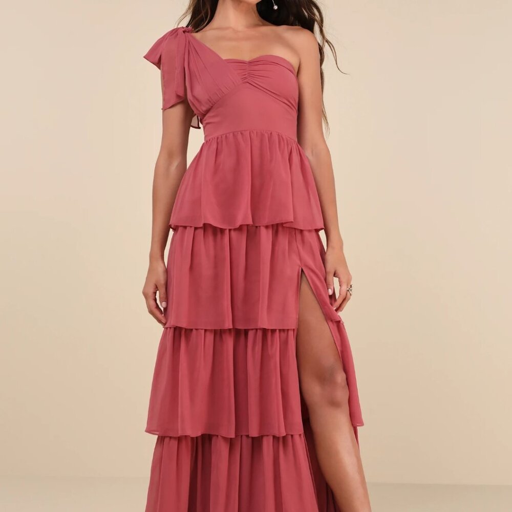 Lulus Rusty Rose Elevated Vision Dress XS